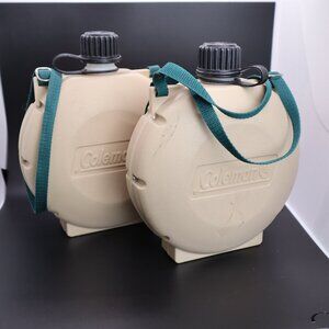 Coleman Water Canteen w Carry Strap Heavy Duty Plastic Camping Vintage Hiking